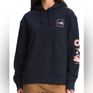 The North Face Himalayas Recycled Pullover Hoodie M Navy Pink Earthy Sustainable